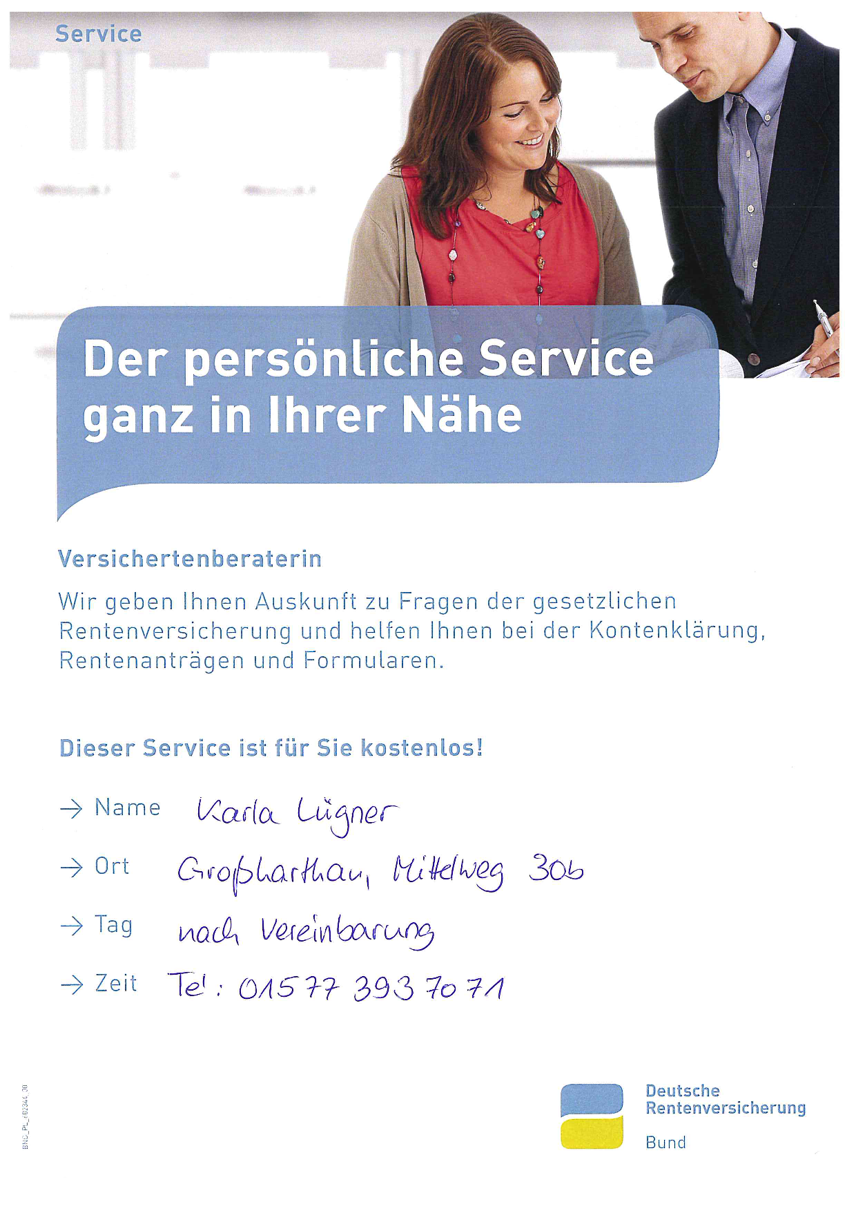 Service der deutschen Rentenversicherung – Webseite Großharthau